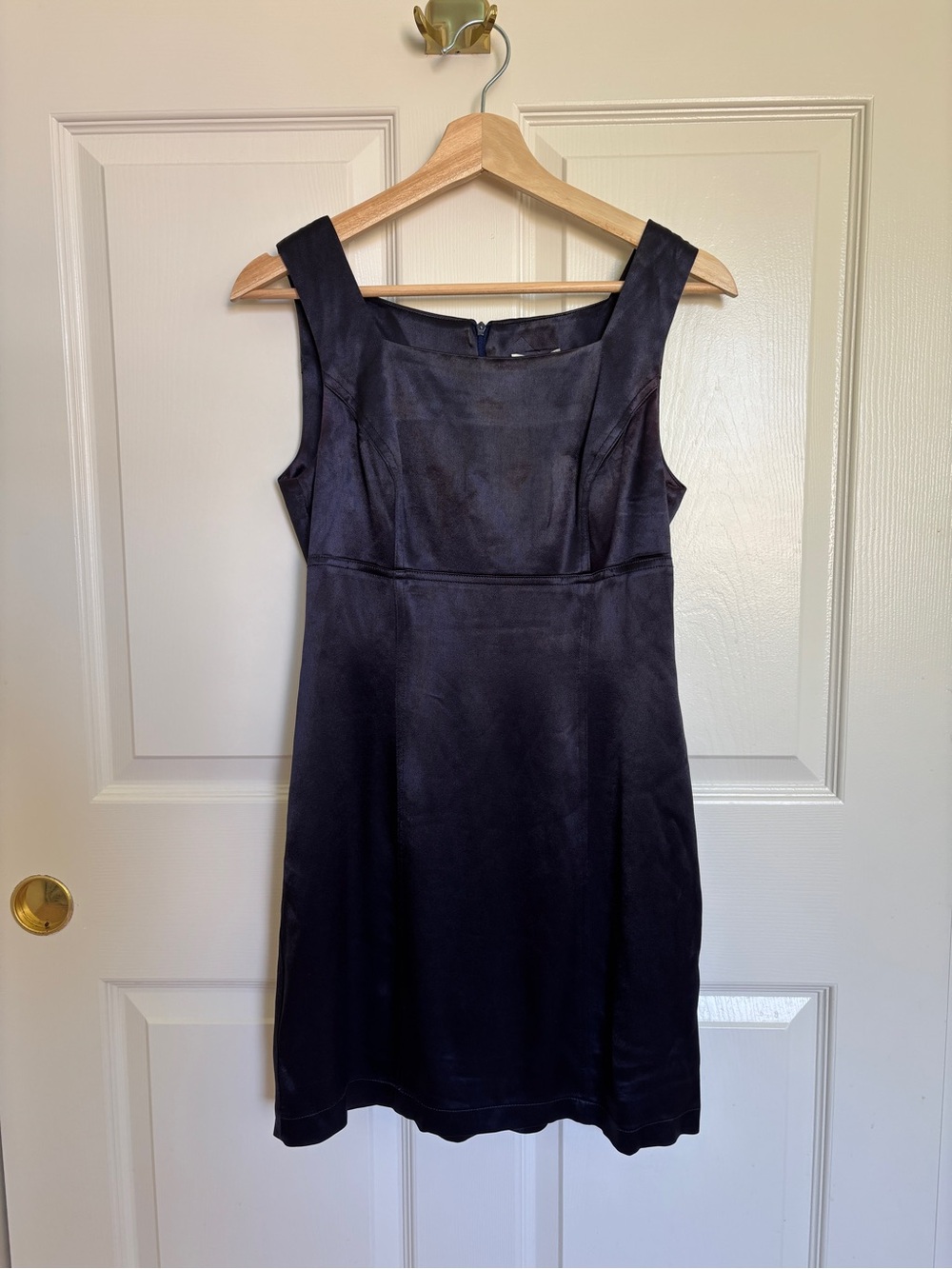 BCBG Navy Satin Sleeveless Dress Size 4